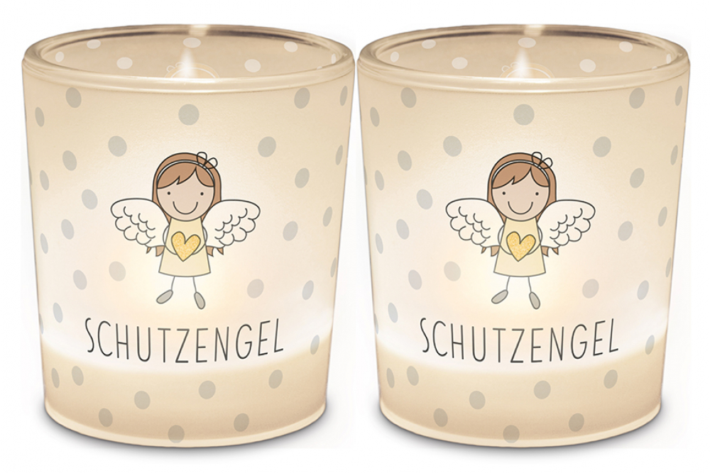 Teelichthalter/Windlicht "Schutzengel" - Engel